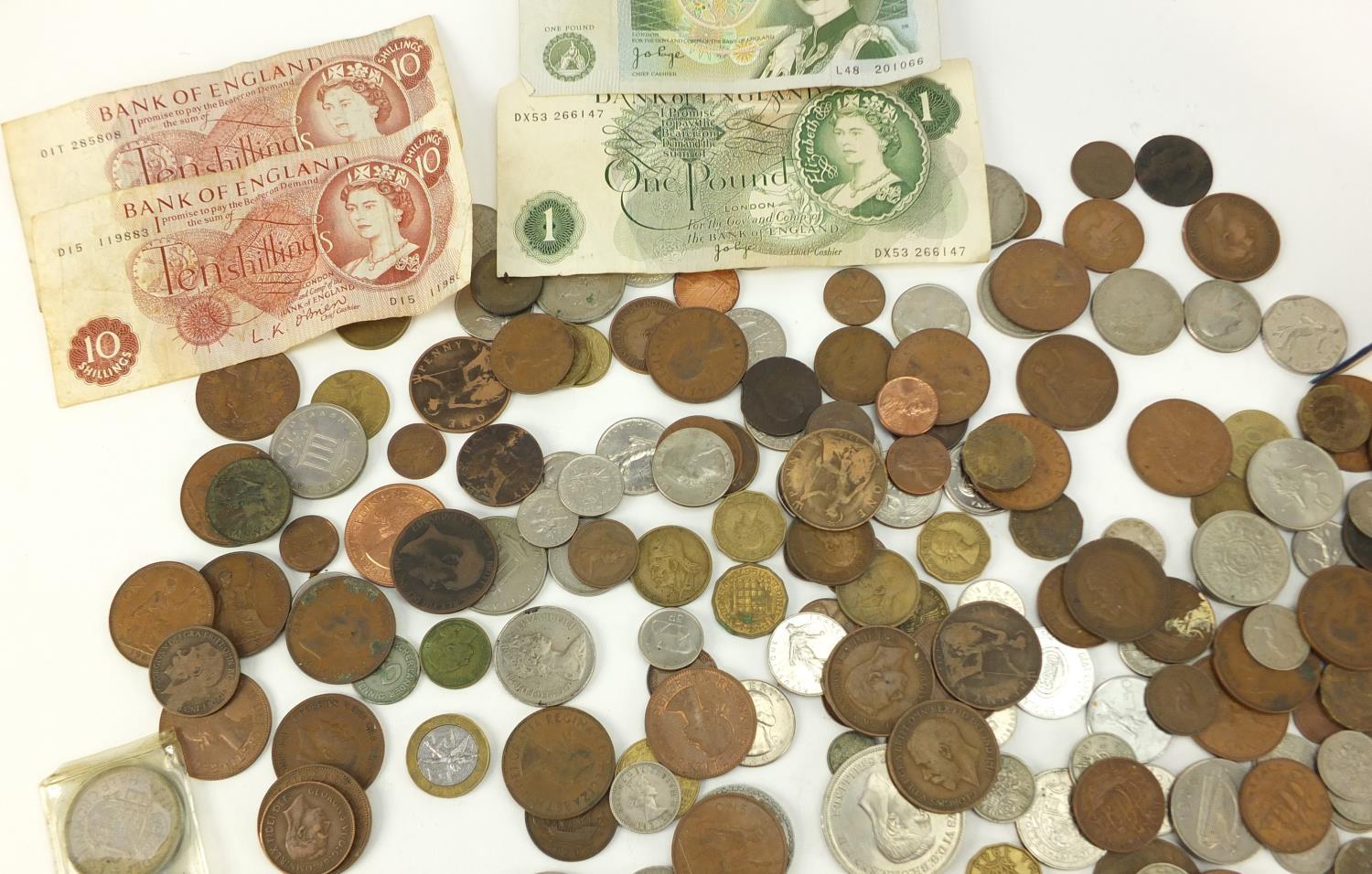 Antique and later British and world coinage and bank notes including crowns :For Further Condition - Image 3 of 8