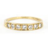 18ct gold diamond five stone ring, hallmarked London 1983, size Q, 2.1g :For Further Condition