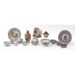 Group of Chinese porcelain including a hand painted ginger jar and plate, the largest 24cm high :For