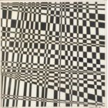 Manner of Bridget Riley - Abstract composition, study for Italian tile, ink on paper, mounted,