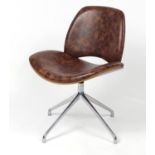 Contemporary Frovi Era swivel chair with leather upholstery, 81cm high :For Further Condition