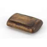 Victorian treen snuff box with hinged lid, 7cm in length :For Further Condition Reports Please Visit