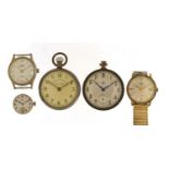 Vintage wristwatches and pocket watches including Railway Timekeeper and Orosa :For Further