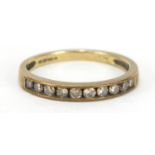 9ct gold diamond half eternity ring, size J, 1.3g :For Further Condition Reports Please Visit Our