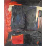 Manner of Alberto Burri - Abstract composition, mixed media and collage on canvas, inscribed