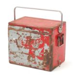 Vintage Coca Cola cooler with swing handle, 41cm H x 48cm W x 33cm D :For Further Condition