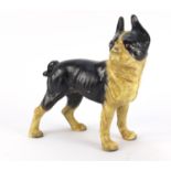Painted cast iron French bulldog, 23cm wide :For Further Condition Reports Please Visit Our Website-