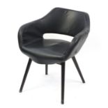 Scandinavian design chair with black faux leather upholstery, 73cm high :For Further Condition