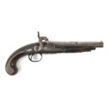 Early 19th century percussion cap pistol by Griffin & Tow of London, impressed proof marks to the