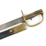 Military interest Baker rifle bayonet with scabbard, 73cm in length :For Further Condition Reports