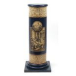 Classical floor standing column decorated with classical figures and flowers, 94cm high :For Further