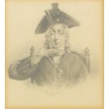 Collins 1841 - Portrait of a gentleman in a chair, 19th century pencil, mounted, framed and