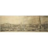 After George Scharf - A view of the Northern Approach, to London Bridge whilst in a state of