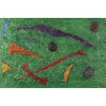 Abstract composition, Spanish School impasto oil onto board, bearing an signature Miro verso,