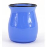 Loetz blue tango pattern glass vase designed by Michael Powolny, 7.5cm high :For Further Condition