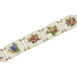 Norwegian 925S Sterling silver and guilloche enamel bracelet, 17cm in length, 34.0g, housed in a