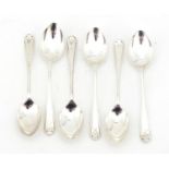 Set of six silver golfing interest teaspoons, by Walker & Hall, Sheffield 1933, 11cm in length, 81.