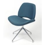 Contemporary Frovi Era swivel chair with blue upholstery, 81cm high :For Further Condition Reports
