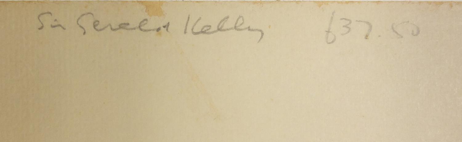 Attributed to Sir Gerald Festus Kelly - Man wearing a cape, chalk on paper, inscribed Sir Gerald - Image 3 of 4