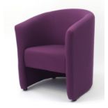 Orangebox Brook 01 tub chair with purple upholstery, 76cm high :For Further Condition Reports Please