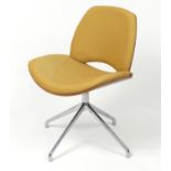 Contemporary Frovi Era swivel chair with yellow upholstery, 81cm high :For Further Condition Reports