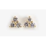 Pair of 18ct gold diamond earrings, 0.8g :For Further Condition Reports Please Visit Our Website-
