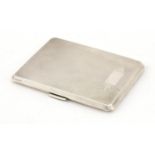 George V rectangular silver cigarette case with engine turned decoration, by Gieves Ltd,