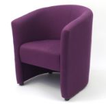 Orangebox Brook 01 tub chair with purple upholstery, 76cm high :For Further Condition Reports Please