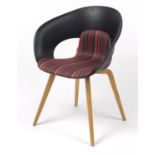 Swedish Deli KS-161 chair by Skandiform with striped upholstery, 82cm high :For Further Condition