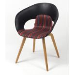 Swedish Deli KS-161 chair by Skandiform with striped upholstery, 82cm high :For Further Condition