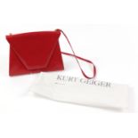 Italian red leather handbag by Kurt Geiger with dust bag :For Further Condition Reports Please Visit