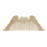Chinese silver coloured metal comb 13cm wide :For Further Condition Reports Please Visit Our