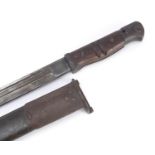 US military interest Remington M1917 bayonet with scabbard, impressed marks to the blade, 58cm in