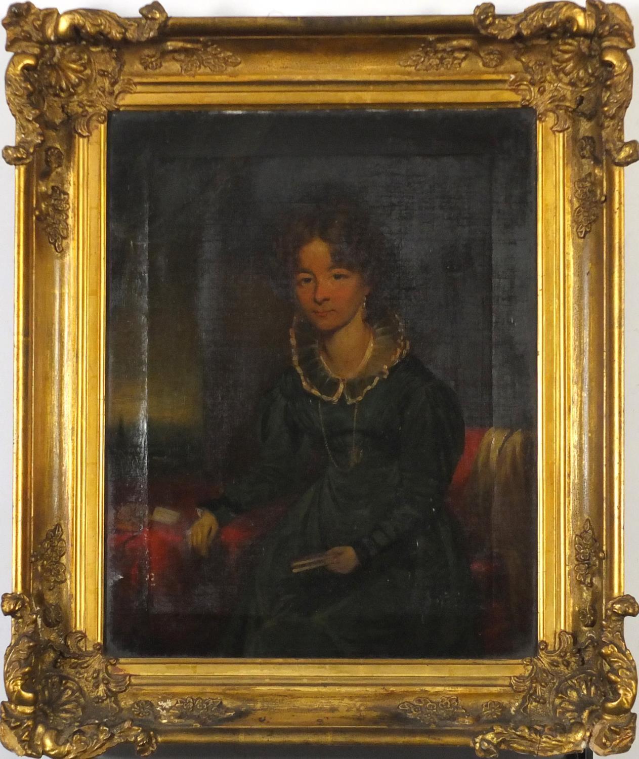 Portrait of a Jewish girl in an interior, 19th century oil on canvas, framed, 50.5cm x 38cm :For - Image 2 of 3