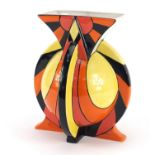 Art Deco style Lorna Bailey V&A vase, hand painted with a geometric pattern, 21.5cm high :For