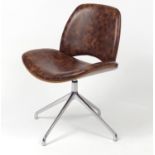 Contemporary Frovi Era swivel chair with leather upholstery, 81cm high :For Further Condition