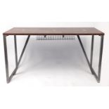 Frovi industrial high top table, 104.5cm H x 190cm W x 70cm D :For Further Condition Reports