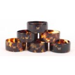 Set of six faux tortoiseshell napkin rings, each 4.5cm in diameter :For Further Condition Reports