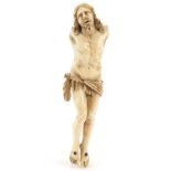 Good antique carved ivory Corpus Christi, 17.5cm high :For Further Condition Reports Please Visit