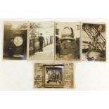 Five vintage Royal Observatory, Greenwich black and white photographs/postcards, each with stamps to