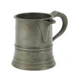 Antique pewter measuring jug, 11cm high :For Further Condition Reports Please Visit Our Website-