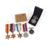 British military World War II and later six medal group with boxes of issue, comprising George VI