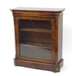 Victorian inlaid burr walnut pier cabinet with gilt metal mounts and canted corners, 105cm H x 95.
