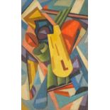 After Bela Kadar - Abstract composition, Hungarian school oil on board, framed, 49cm x 30cm :For