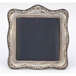 Square silver easel photo frame, PJP maker's mark, Birmingham 2002, 18cm high :For Further Condition