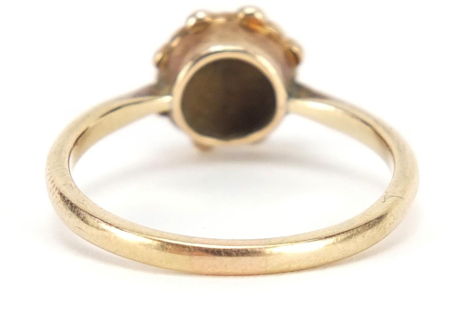Victorian unmarked gold, seed pearl and diamond ring, size S, 2.8g :For Further Condition Reports - Image 3 of 3