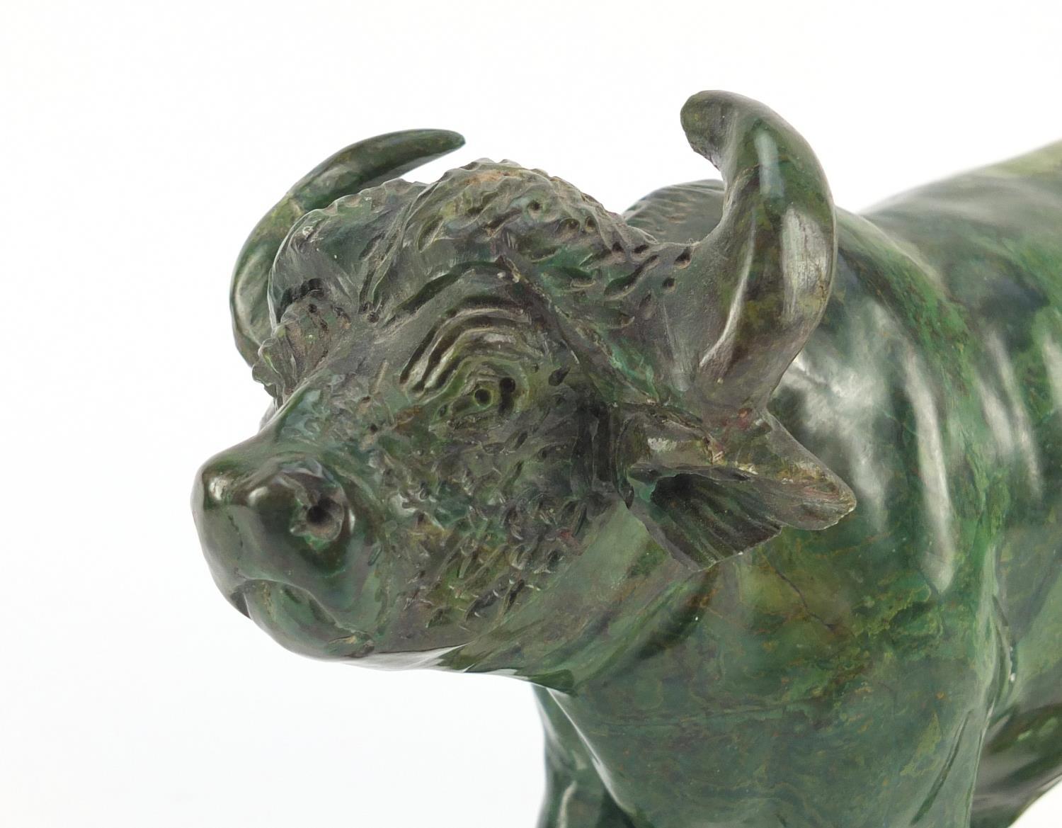 Chinese malachite carving of a water buffalo, 25cm in length :For Further Condition Reports Please - Image 2 of 9