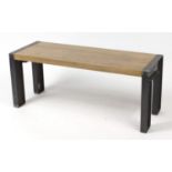 Industrial design light ash and iron bench / coffee table, 45cm H x 110cm W x 40cm D :For Further