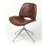 Contemporary Frovi Era swivel chair with leather upholstery, 81cm high :For Further Condition