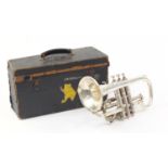 Silver plated R De Lacy trumpet with mouthpiece and case :For Further Condition Reports Please Visit